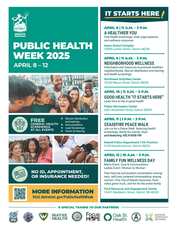 Detroit Health Dept. Celebrates Public Health Week with Free Events