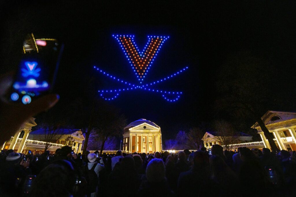 UVA-Themed Drone Show Takes Flight After Weather Delay