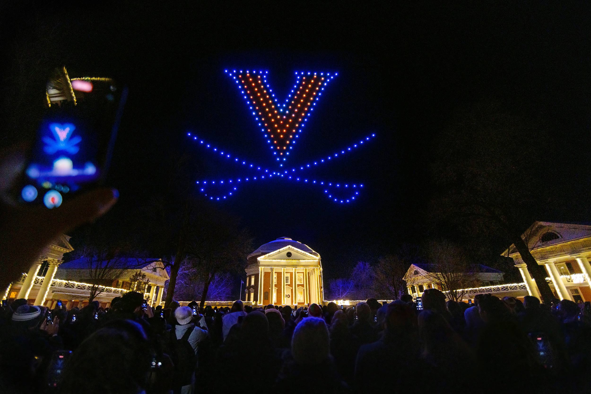 UVA-Themed Drone Show Takes Flight After Weather Delay
