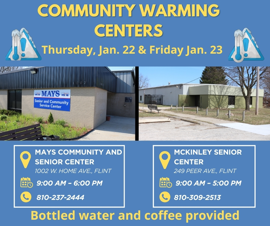 Flint Senior Centers Open as Warming Centers Amid Cold Weather