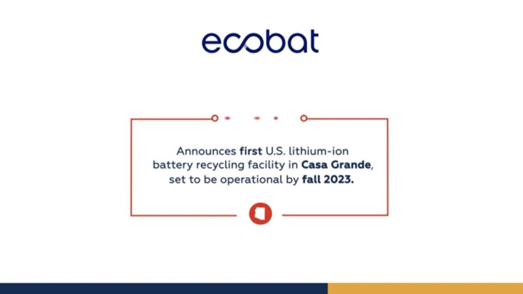 Ecobat Expands with New Lithium-Ion Battery Recycling Plant in Arizona