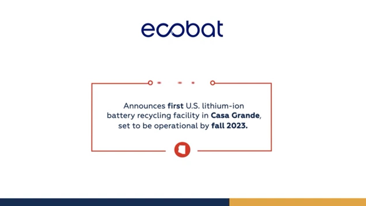 Ecobat Expands with New Lithium-Ion Battery Recycling Plant in Arizona
