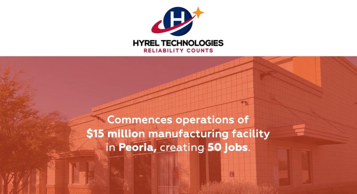 HyRel’s M Facility in Peoria, AZ to Create 50 High-Tech Jobs