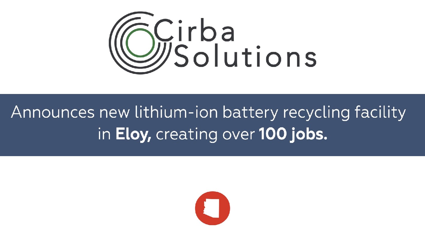 Cirba Solutions plans new lithium-ion battery recycling plant in Arizona