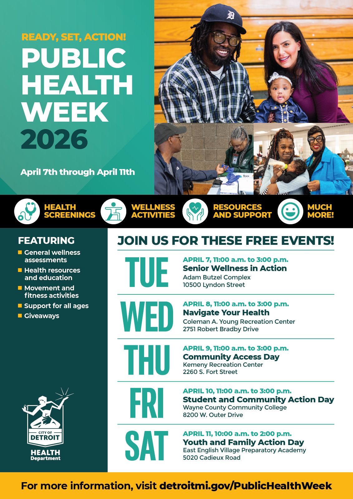Detroit Hosts Public Health Week 2026: Free Services and Events