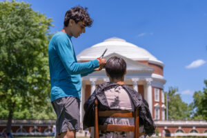 UVA Student Barber Offers Haircuts on the Lawn Before Graduation[embed]https://www.youtube.com/watch?v=nTSHTUZoYmU[/embed]