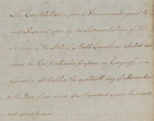 NC State Archives to Exhibit Original Constitutional Documents July 4 NC State Archives to Exhibit Original Constitutional Documents July 4