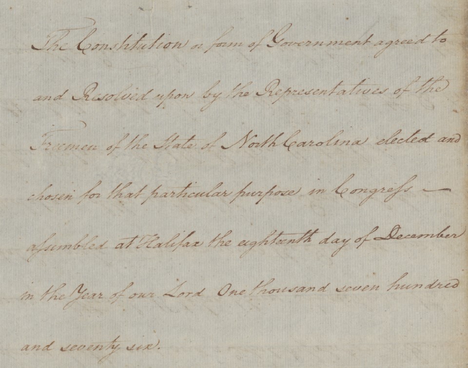 NC State Archives to Exhibit Original Constitutional Documents July 4