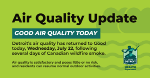 Detroit Air Quality Improves; Free Masks Available at Recreation Centers