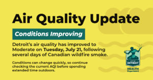 Detroit’s Air Quality Improves; Free Masks Available at Recreation Centers