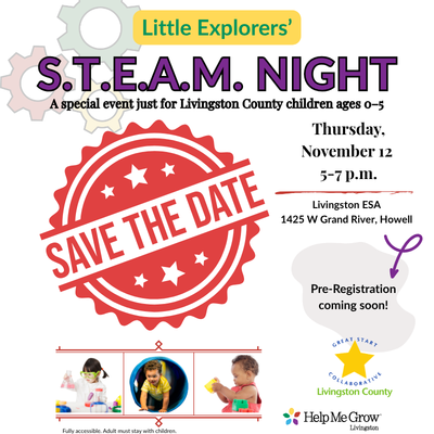 Join Little Explorers’ S.T.E.A.M. Night on November 12 in Howell! Join Little Explorers’ S.T.E.A.M. Night on November 12 in Howell!