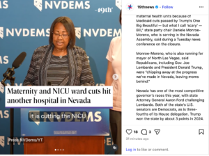Nevada Dems Criticize Health Care Cuts Impacting Maternal Units