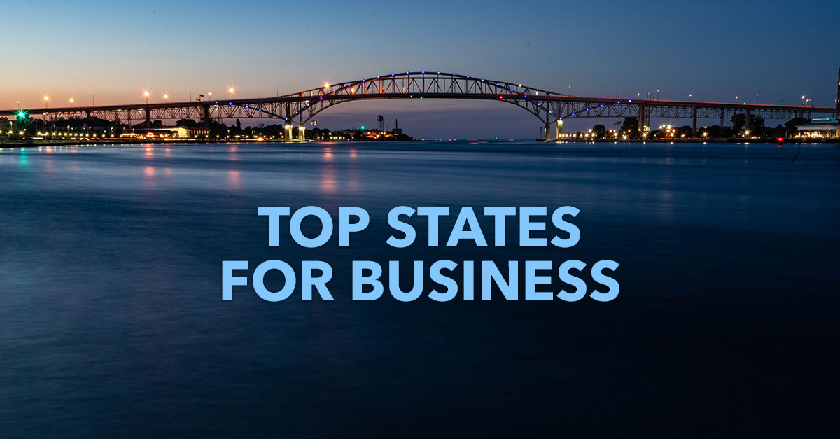 Michigan Ranks Top 10 for Business for Third Year, Leads in Key Areas Michigan Ranks Top 10 for Business for Third Year, Leads in Key Areas